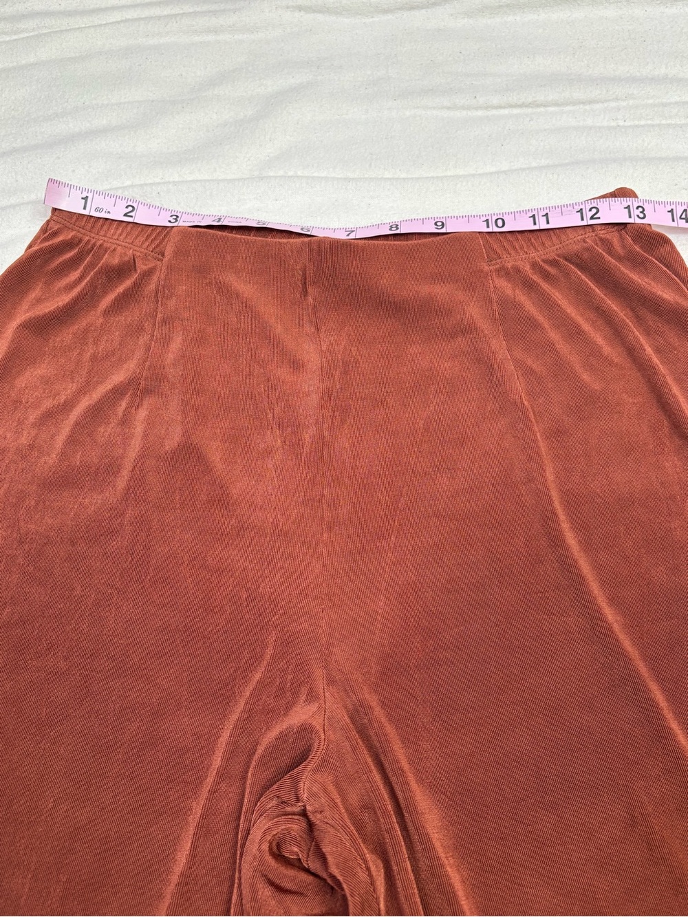 Chico’s Travelers 2 (Large) SHORT Stretchy Terracotta Color Slinky Wide Leg Pant - Picture 9 of 12
